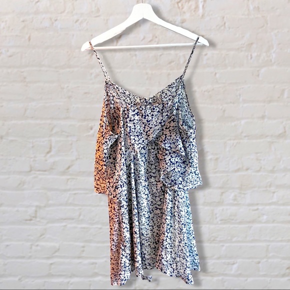 Flowy Floral Dress - Mini Length - Picture 2 of 3